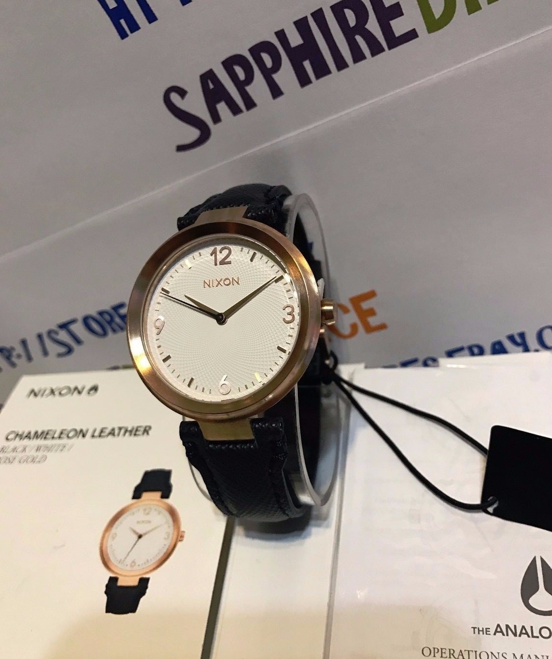 NIXON CHAMELEON ROSE GOLD LEATHER 39MM Ladies Watch A992-2359-00 NEW! $1750.00