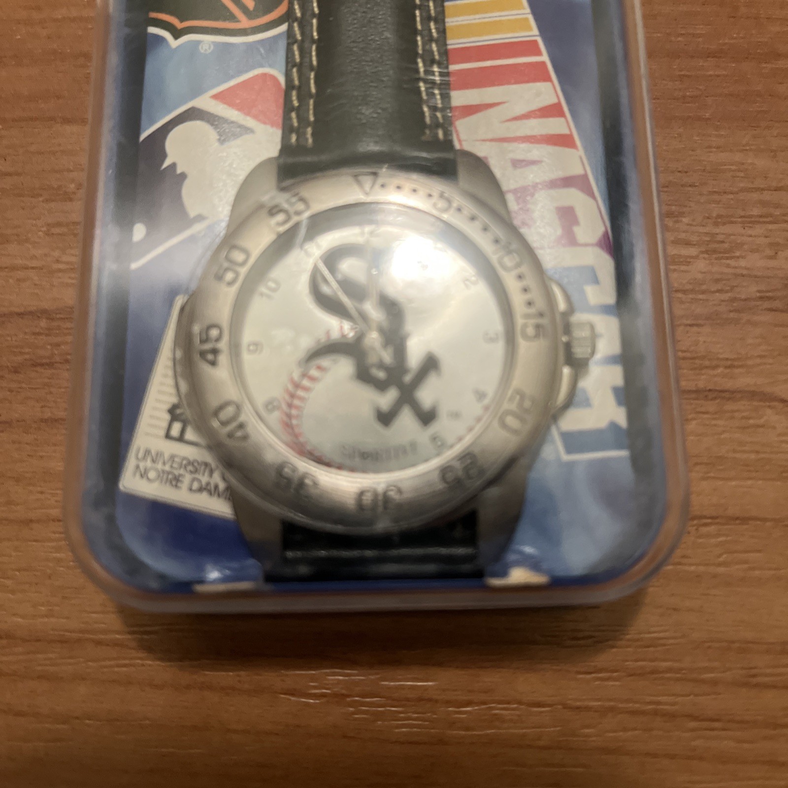 Chicago White Sox Men’s SPORTIVI Watch Genuine Leather Wristband Baseball Black