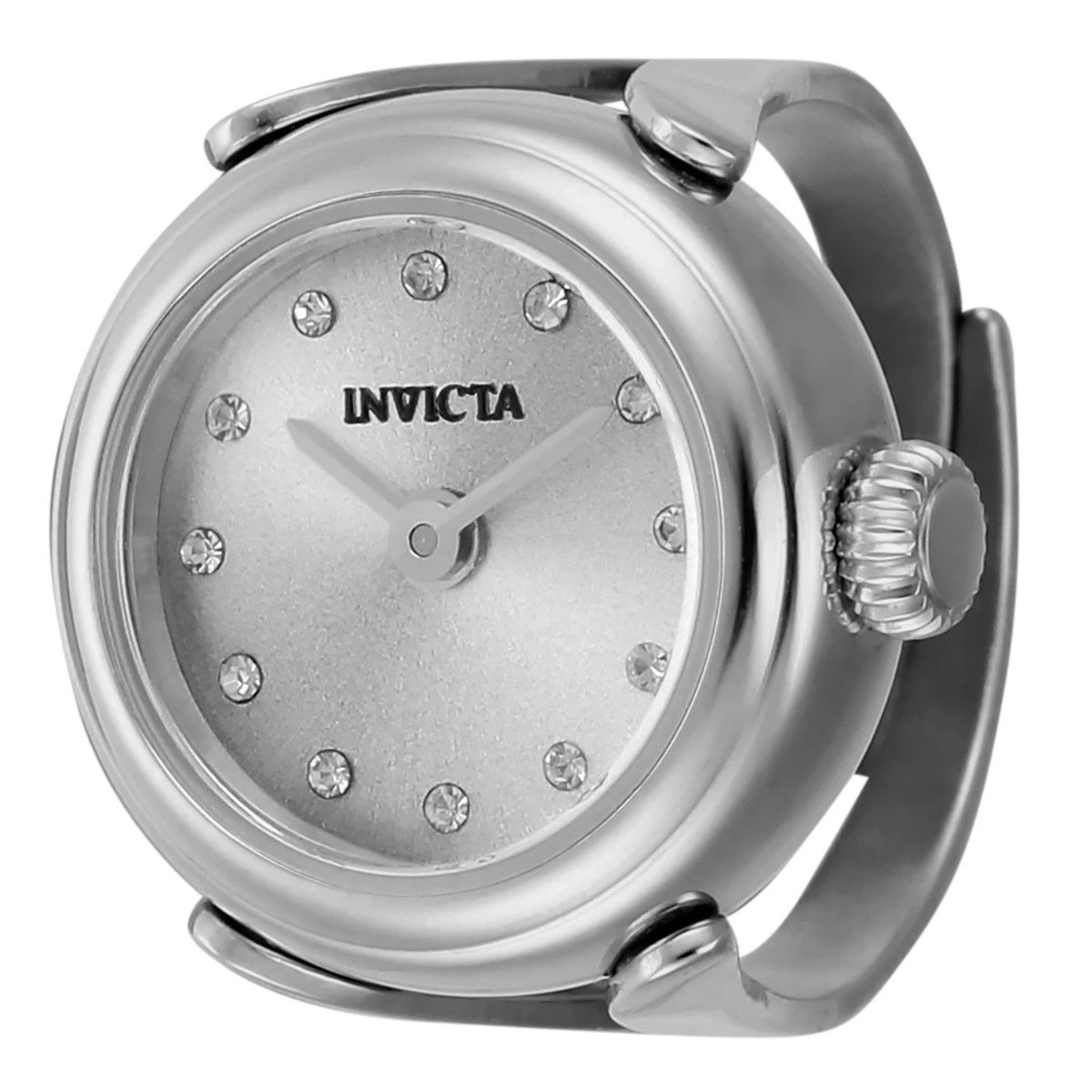 $199 Invicta Angel Lumalink Women Ring Watch 17.5mm Steel Quartz Watch 44480 NIB