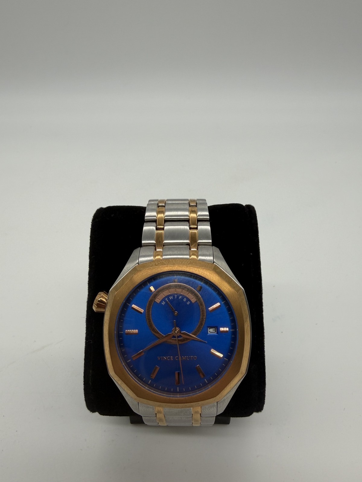 Vince Camuto Men’s Watch Blue Dial Stainless Steel Gold Accents