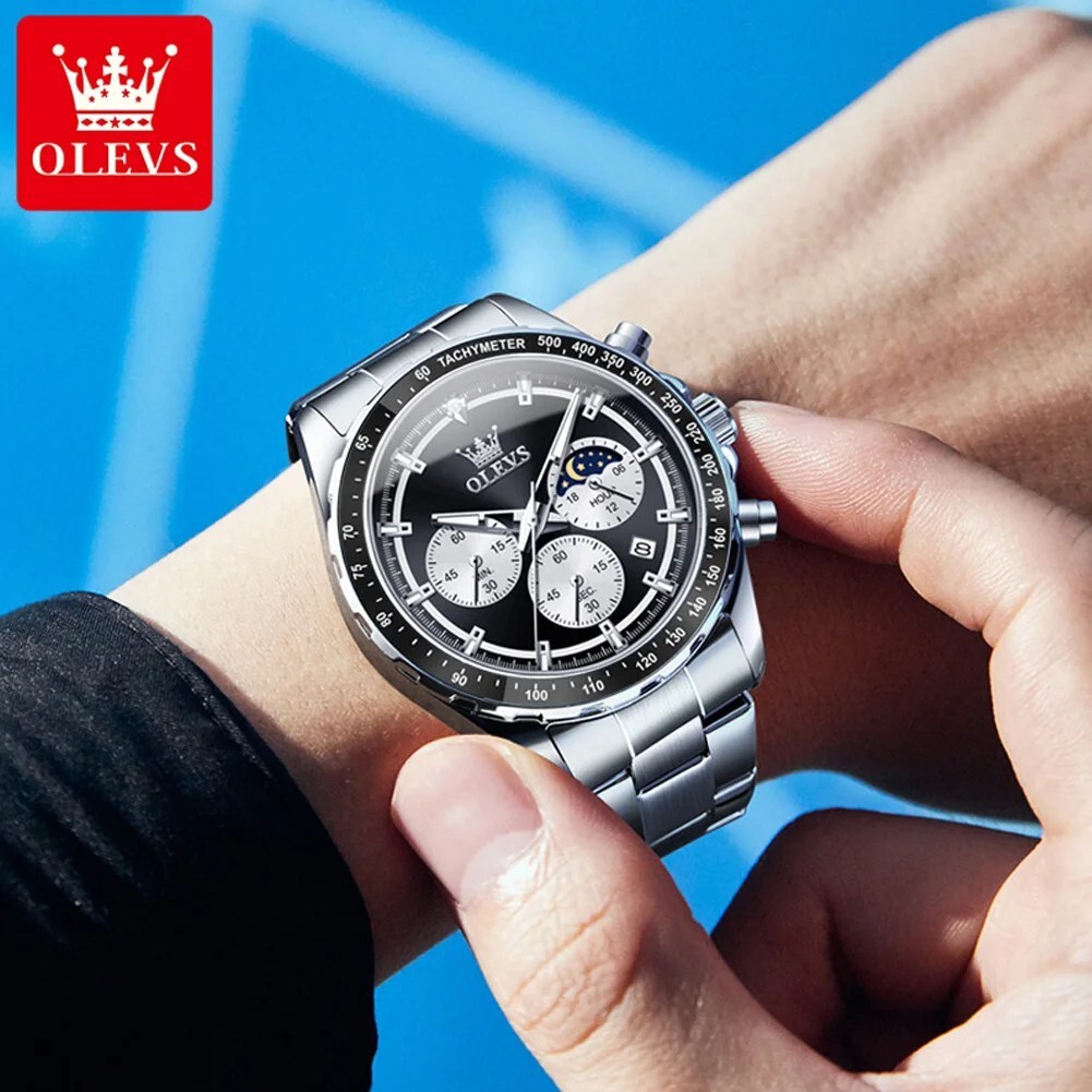 Waterproof Quartz Luminous Watch OLEVS Luxury Business Date Men’s Men Strap