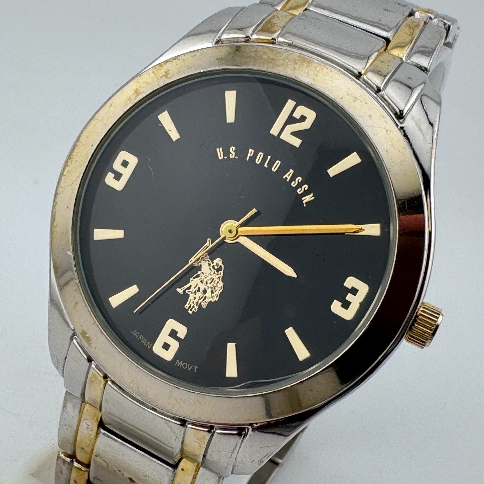 U.S. Polo Assn Quartz Watch Men 41mm Dual Tone Japan Analog New Battery 7.75″
