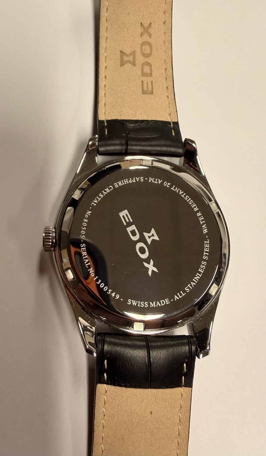 Edox Les Vauberts Moonphase 80505 3M NIM Swiss Automatic Watch Deployant Clasp