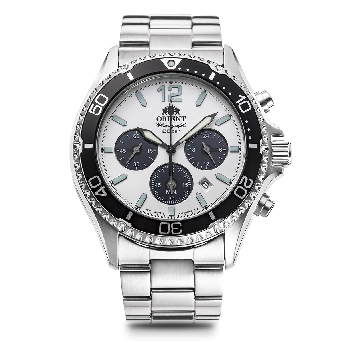 Orient Mako Solar Panda RN-TX0203S Chronograph Solar Men’s Wristwatch