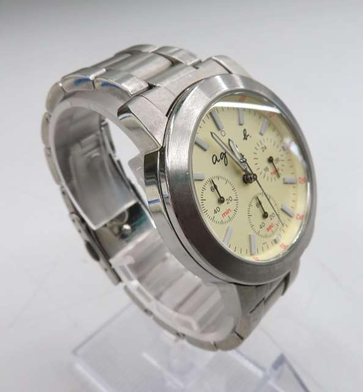 AGNES B. Quartz Analog Watch V654-0A10 Used