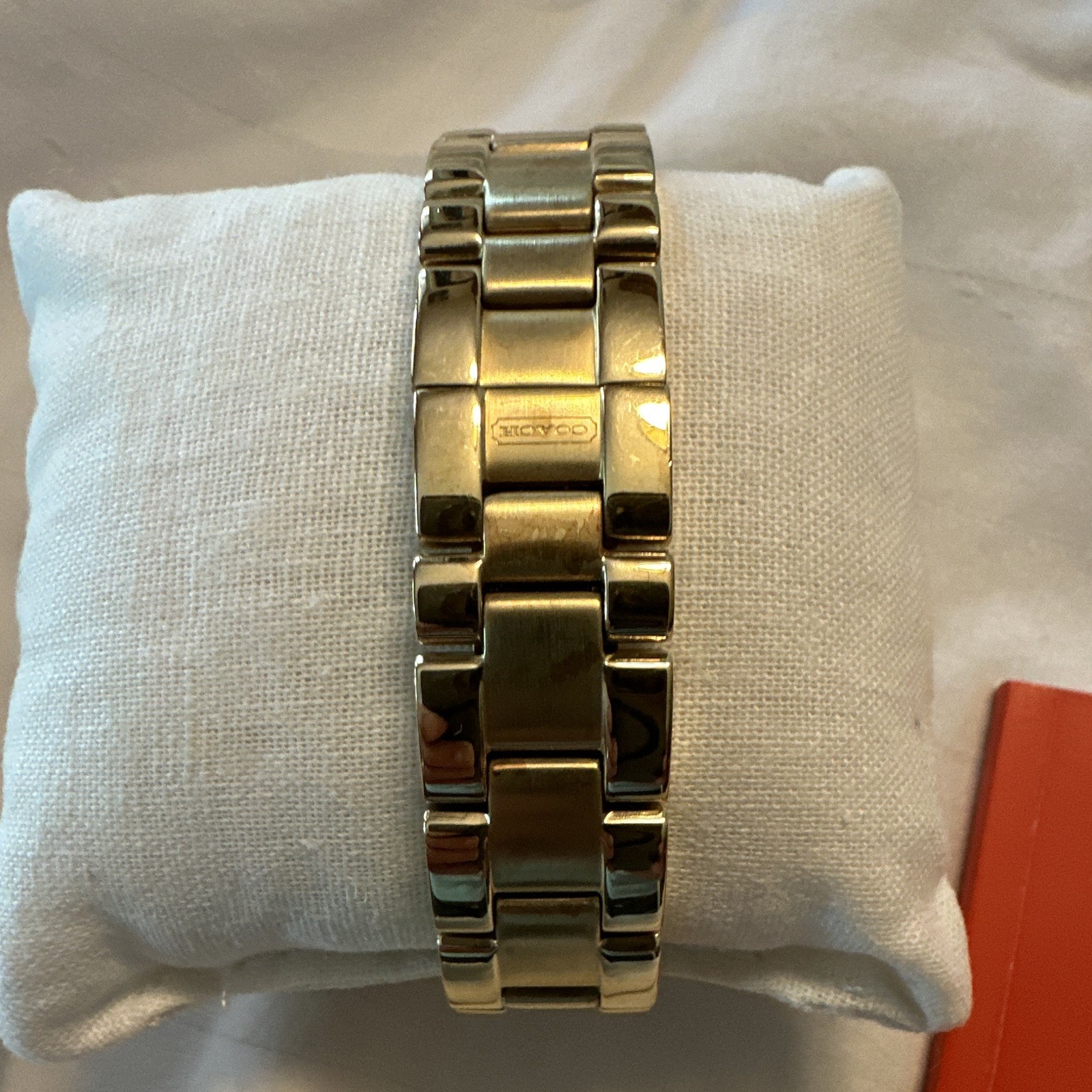 Coach Madison Gold-Tone Quartz 34mm Bracelet Watch w/ Box & Booklet