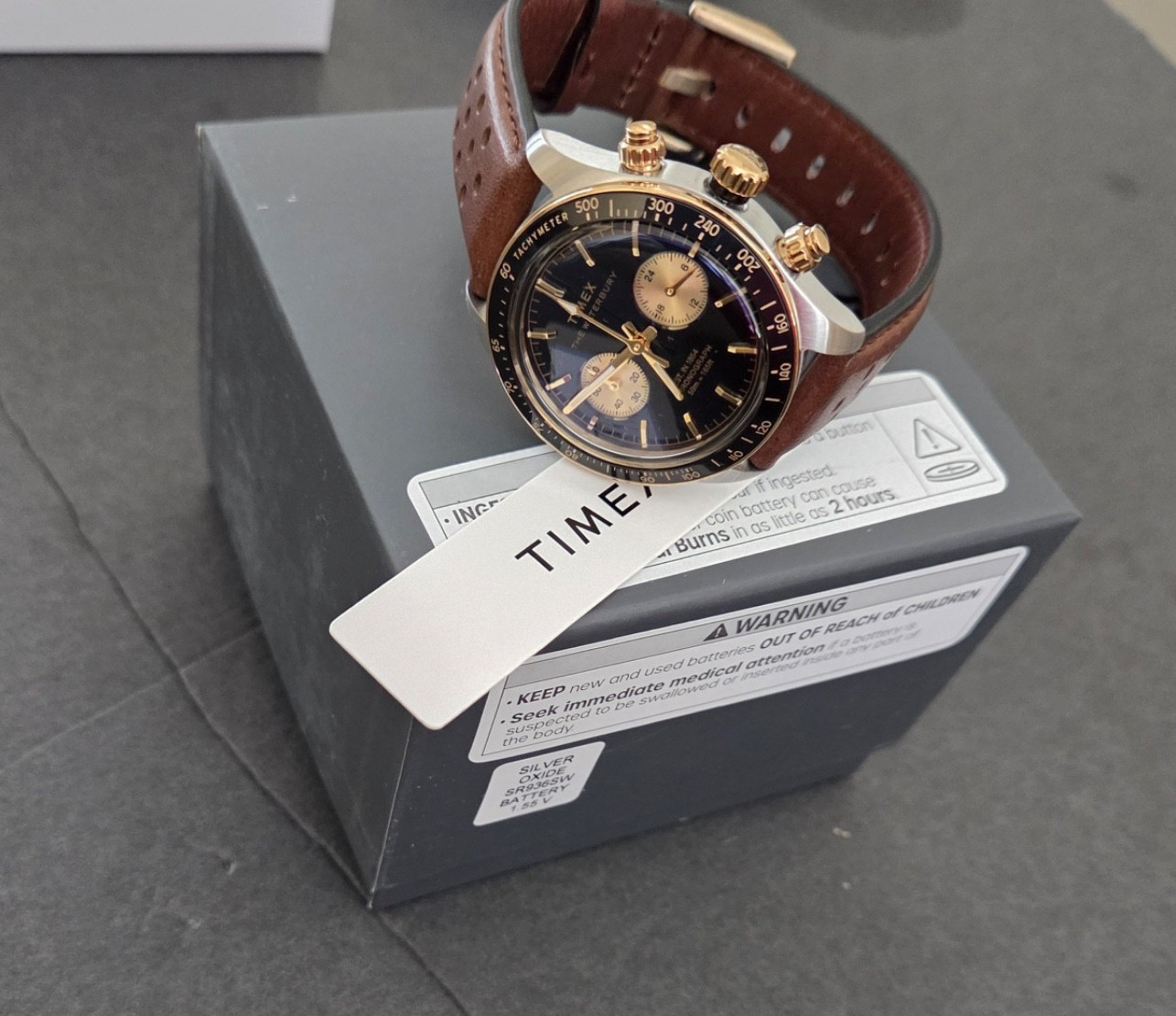 Timex Mens Waterbury Heritage Chronograph 39mm Watch Brown/Black TW2Y24100