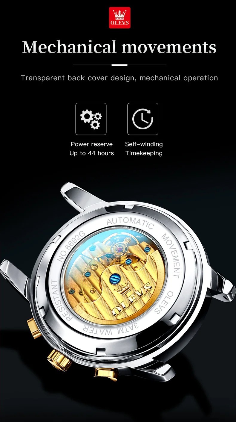 Automatic Mechanical Waterproof Watch Moon Phase Luxury Dial Men’s Men Strap
