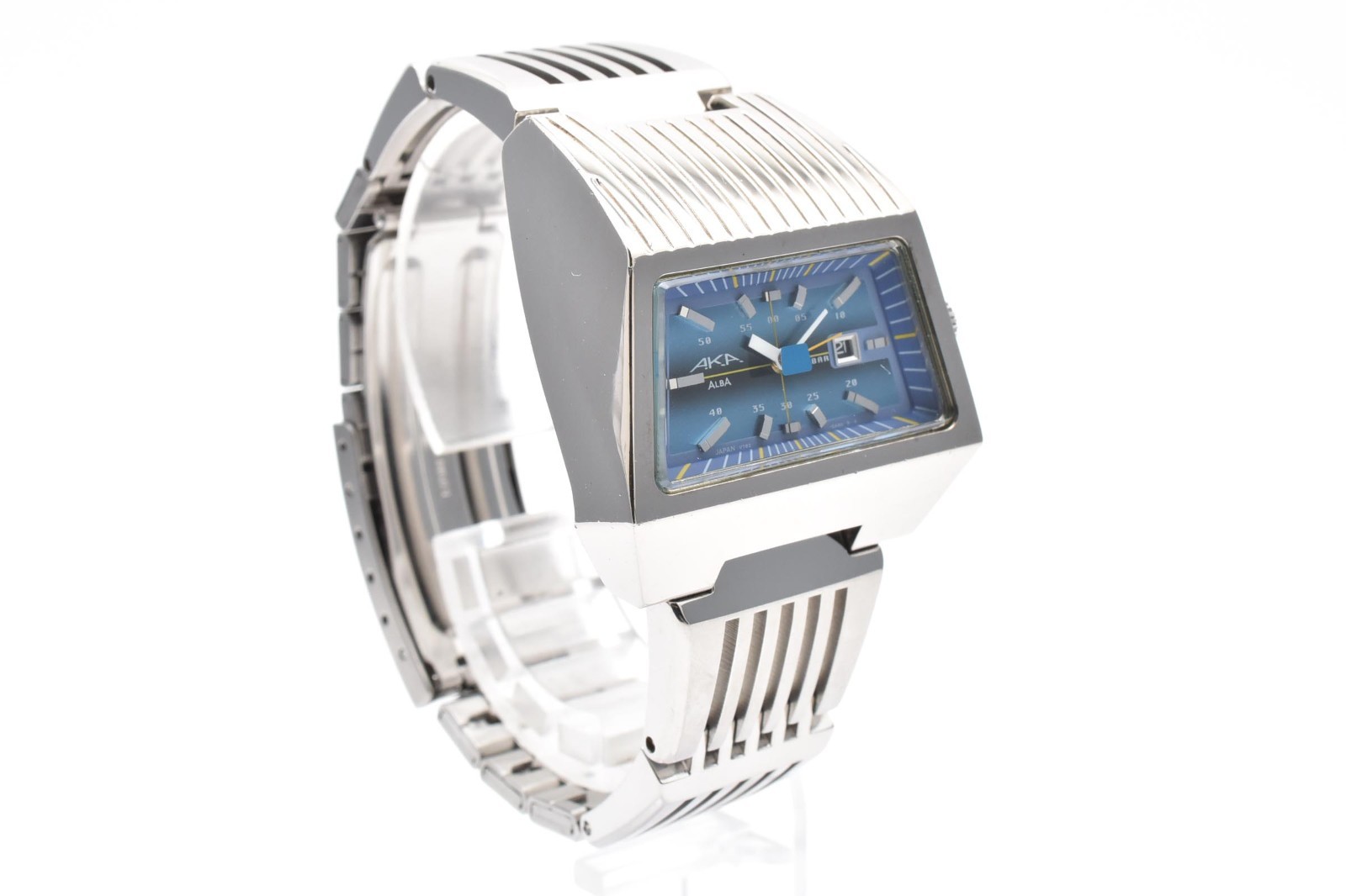 Vintage 1997 [Near Mint] SEIKO ALBA AKA V782-5A90 Blue Silver Men’s Watch JAPAN