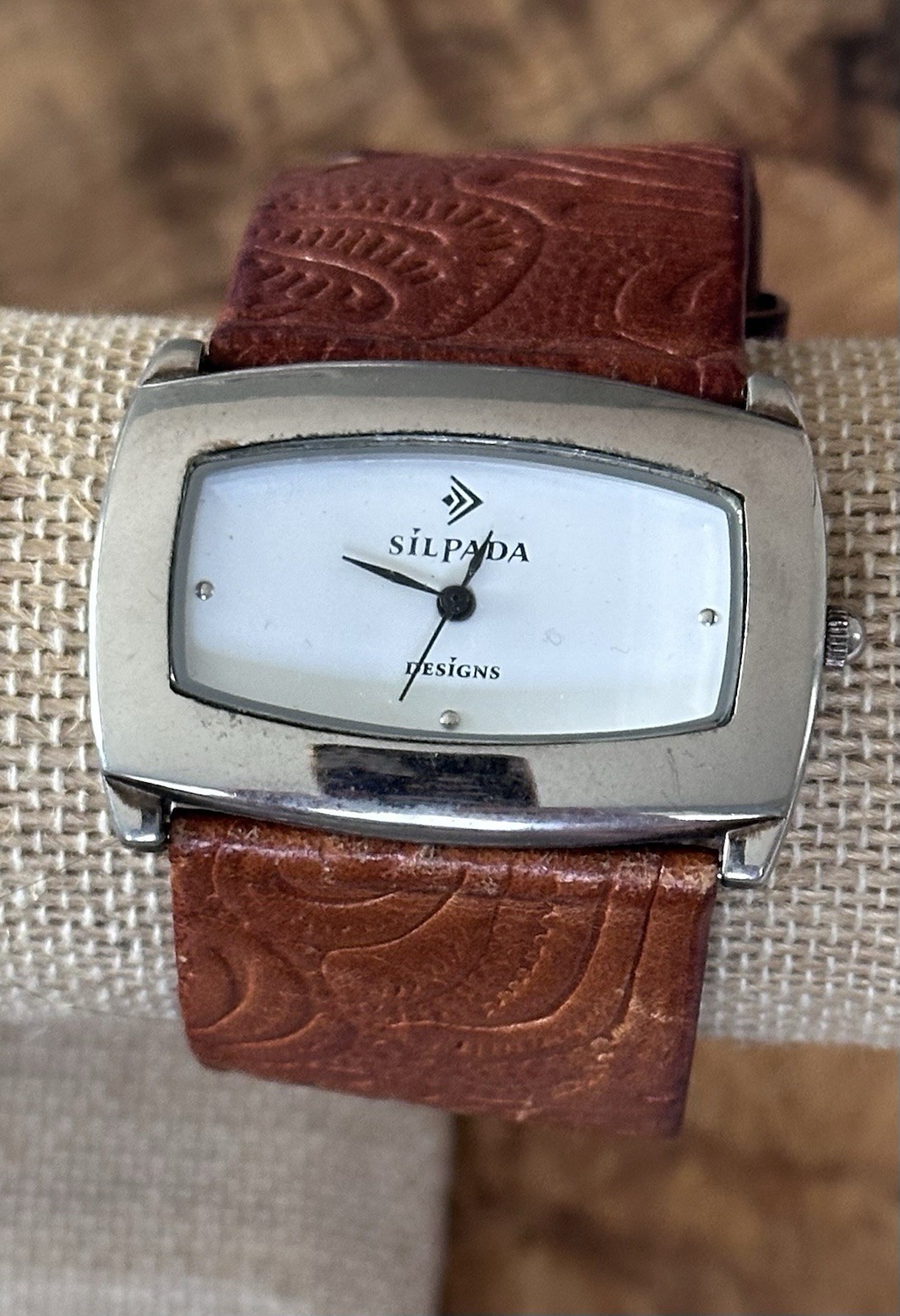 Silpada Retired LADIES BROWN LEATHER STRAP WATCH New Battery