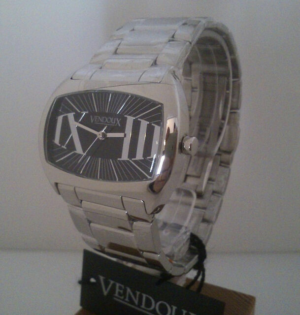Watch Vendoux for woman all stainless steel black dial roman new MS19410 5 atm