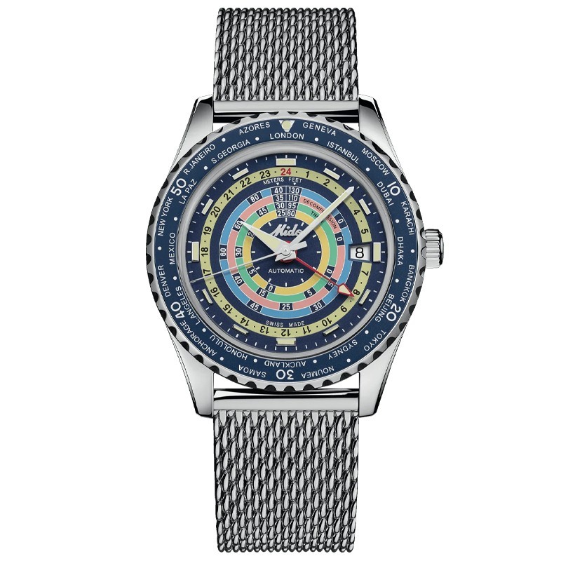New Mido Ocean Star Decompression Worldtimer Blue Men’s Watch M0268291704100