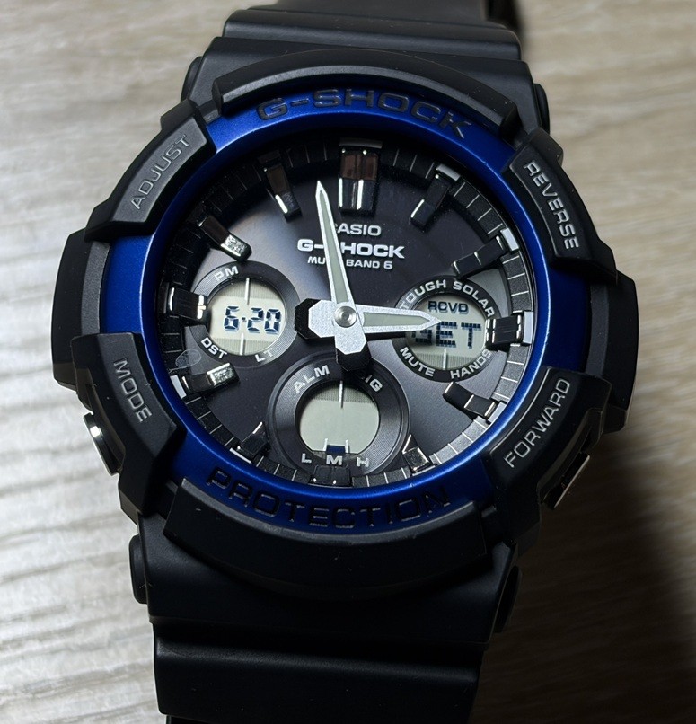 Beautiful item! Shipping 390 yen ~ Casio G-Shock GAW-100B-1A2JF Radio Solar