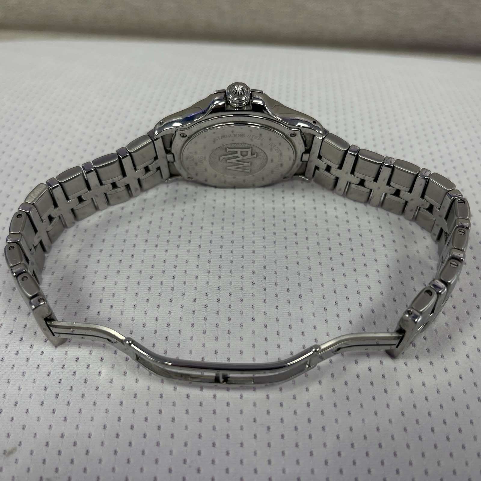 Raymond Weil Parsifal 9091 Swiss Quartz Steel Watch White Dial Date 7″ Band
