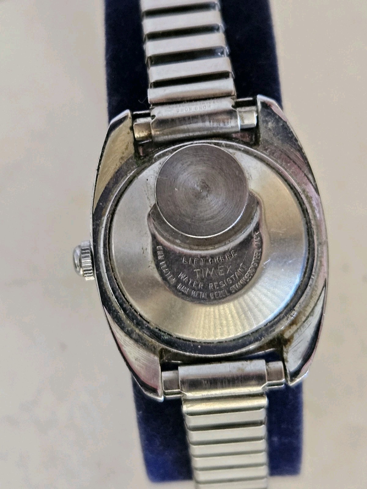 Vintage 1970s Timex Electra Diver-Style Watch Blue/Green Omni Rotating Bezel NR