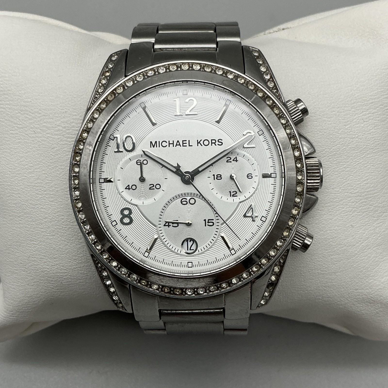 Michael Kors Blair Women Watch 41mm Stainless Crystals MK-5165 New Battery 6.25″