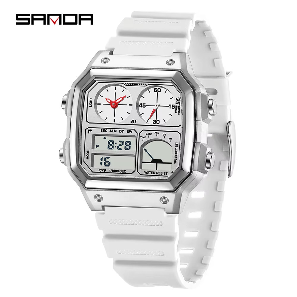 Sports Watch for Students, Square Digital Temperature Measuring Watch