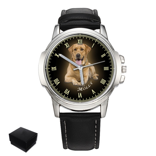 PERSONALIZED CUSTOM MEN WRIST WATCH YOUR PHOTO PET BIRTHDAY FATHER’S DAY GIFT