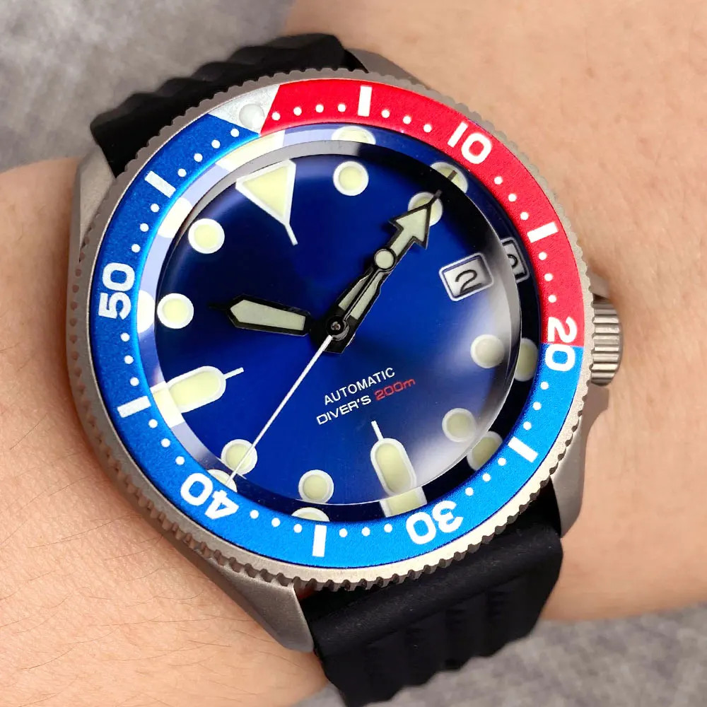 Tandorio New 20ATM 37mm SKX Style Diver Titanium Automatic Watch Sapphire Glass