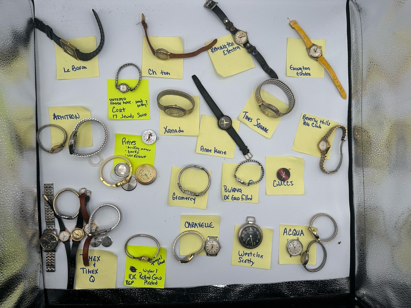 Vintage Watch Lot Untested, Various Brands Parts/repair Bulova, 17 Jewels Plus