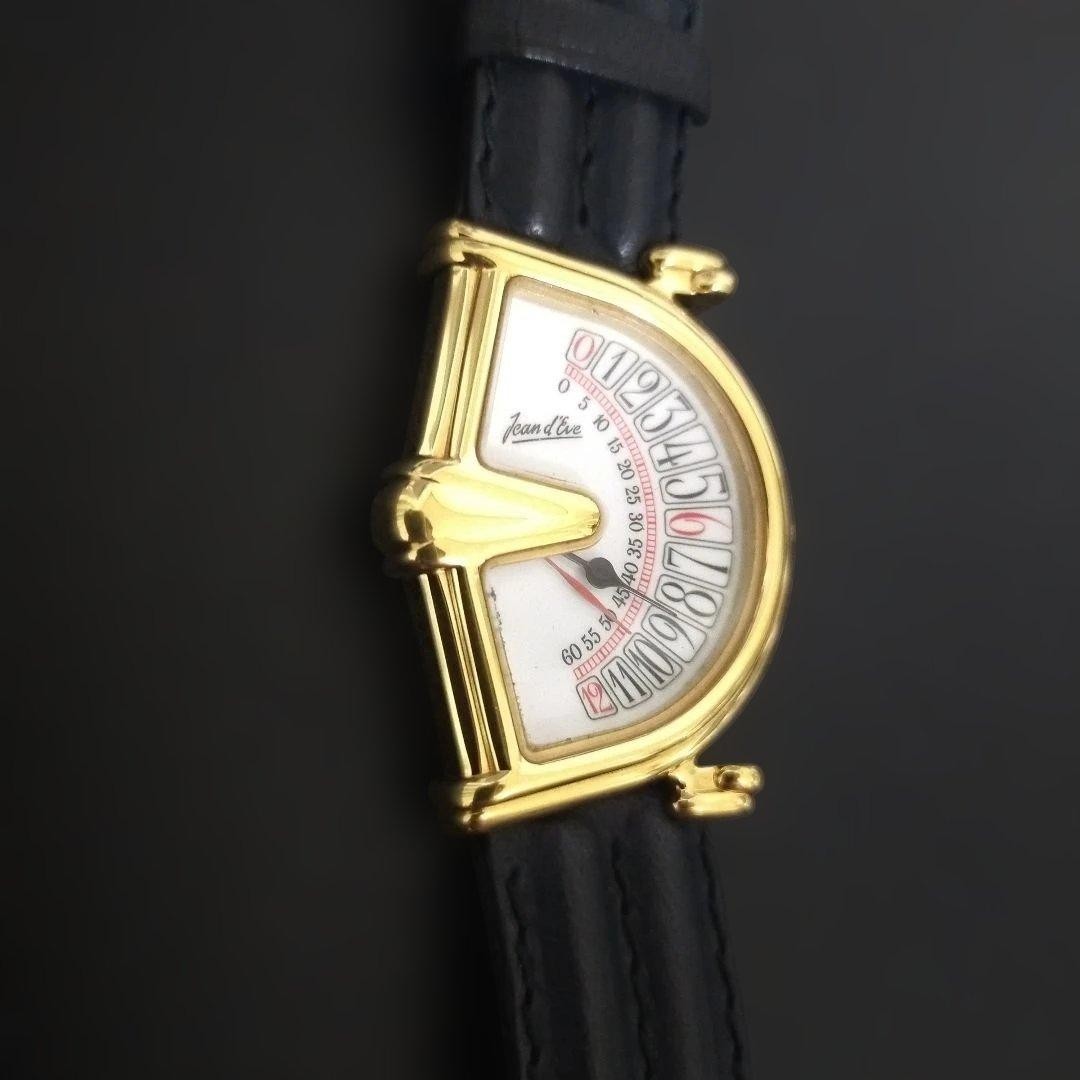 Jean d’Eve Sectra Retrograde Quartz Watch Rare Swiss Vintage Unisex Gold Tone