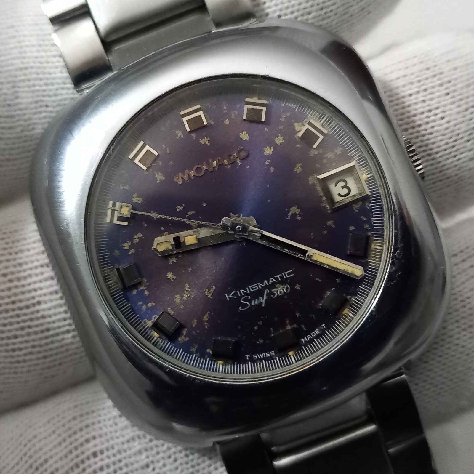 MOVADO KINGMATIC SURF 360 SUB-SEA 10ATM + ORIGINAL 1969 GAY FRERES BRACELET