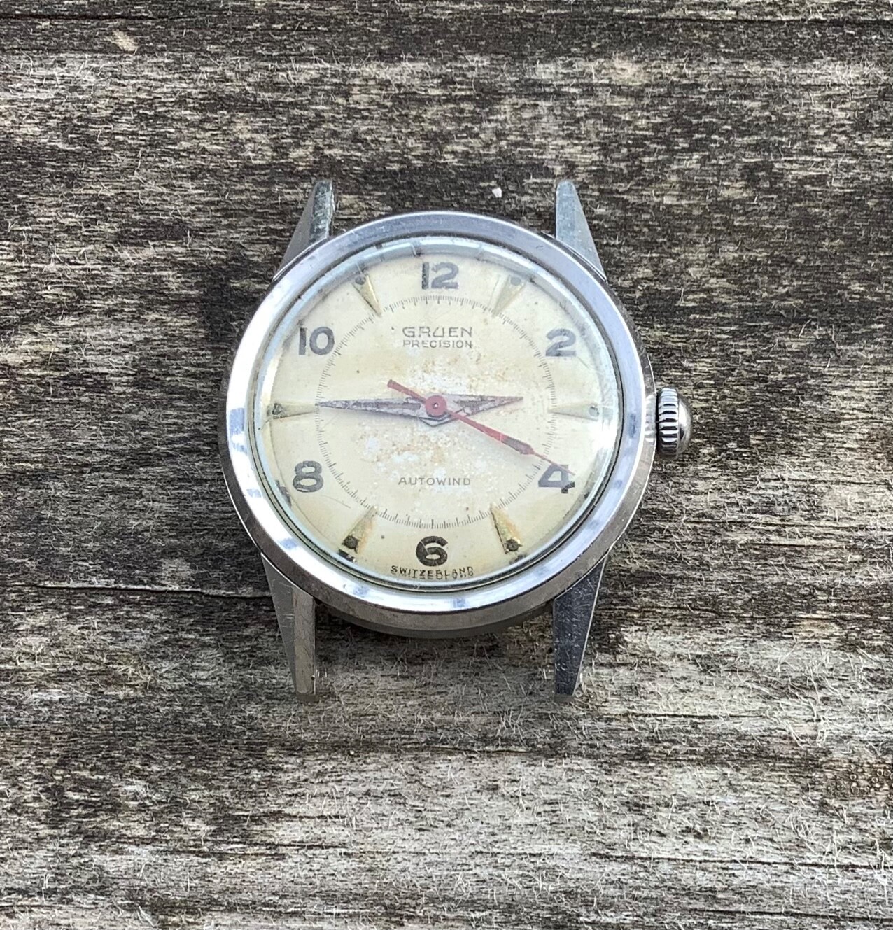 Vintage Gruen Autowind Watch 790 SS Stainless Steel Round Case Movement 6-6887