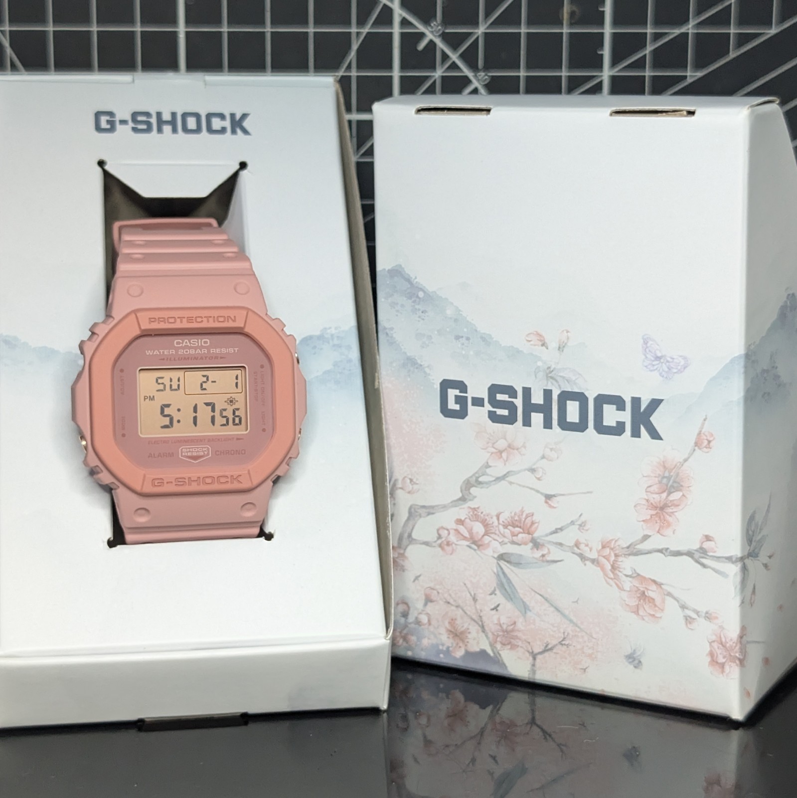 Casio G-Shock Togenkyo DW-5600 Peach Blossom Pink Shangri-La Square DW-5610SL-4