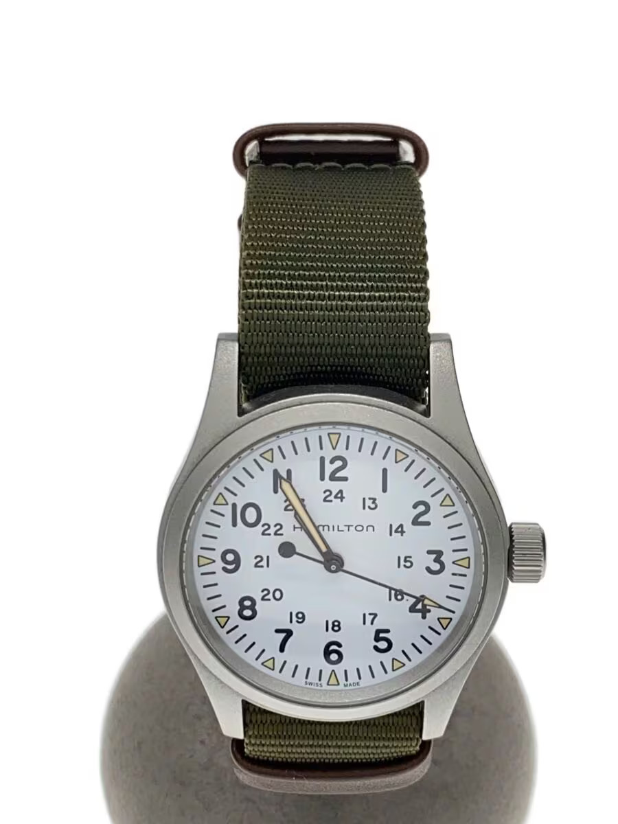 [B1S] Hamilton Khaki Field Mechanical 38mm White Dial Canvas Watch [h3x]