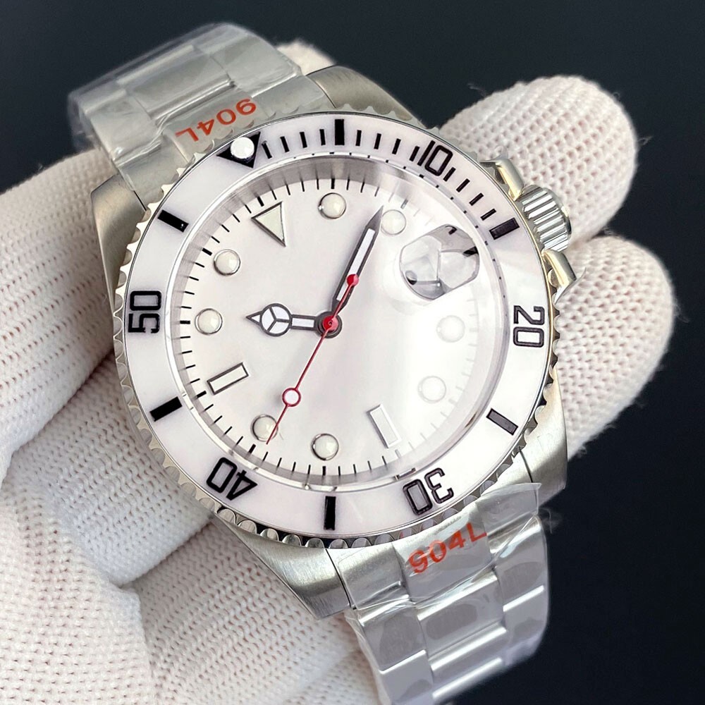 20ATM 40mm White Diver Sapphire Glass Automatic NH35A Business Mechanical Watch