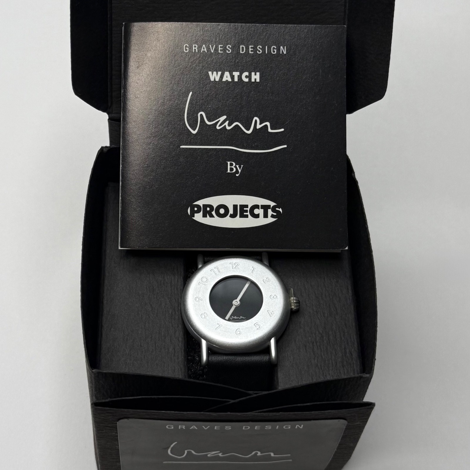 RARE NOS NIB Vintage Projects Michael Graves OH Watch HWRMAR 8001/B Black 1994