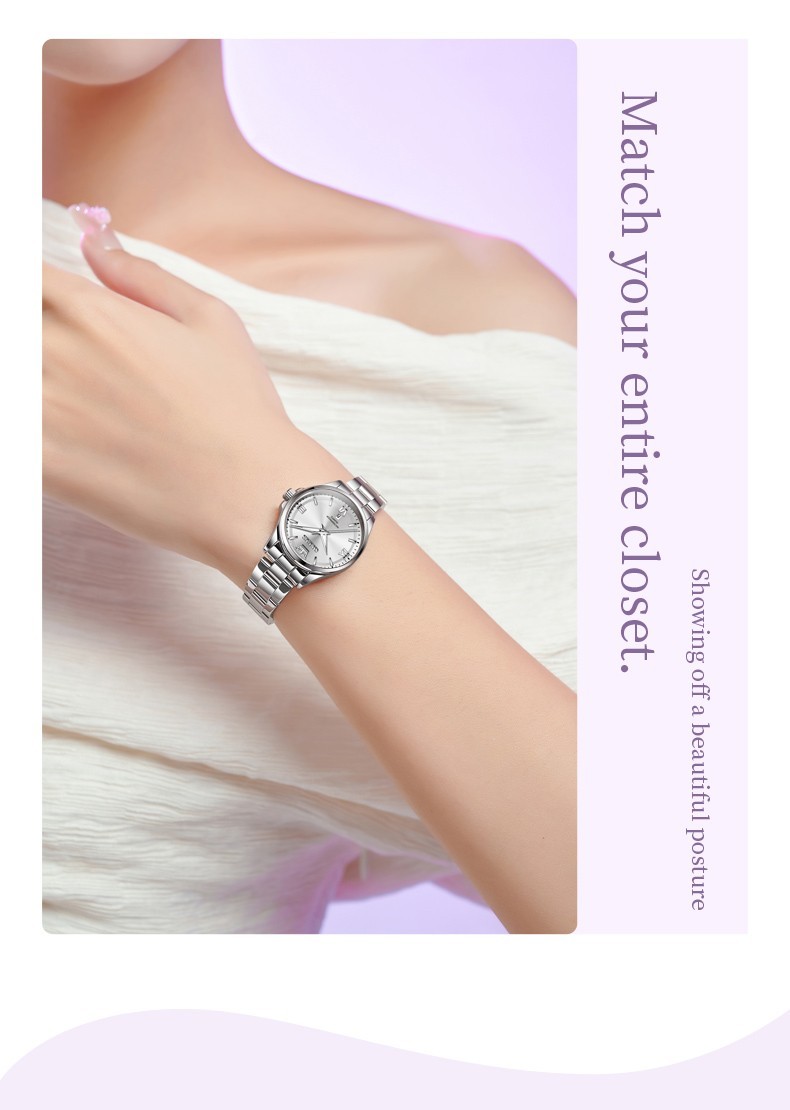 OLEVS Japan Movement Fashion Diamond Dial Leisure Lady Quartz Wristwatch 3668
