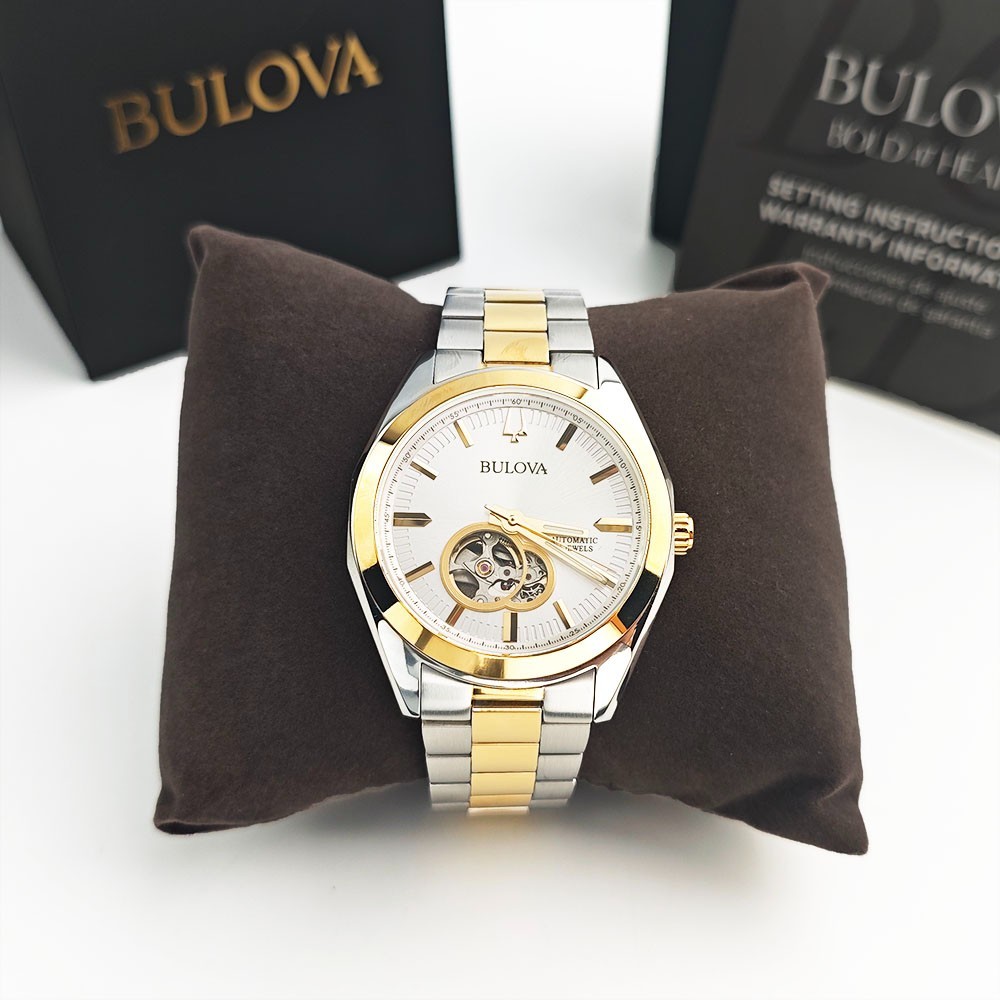 Bulova 98A284 Surveyor Classic Gold Silver Two-Tone Automatic Men’s Watch 42MM