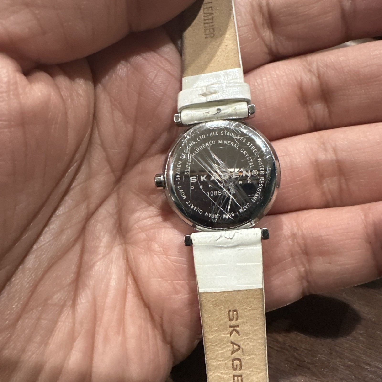 Untested Skagen Denmark Ladies Mother of Pearl Face Watch Water Resistant 3 ATM
