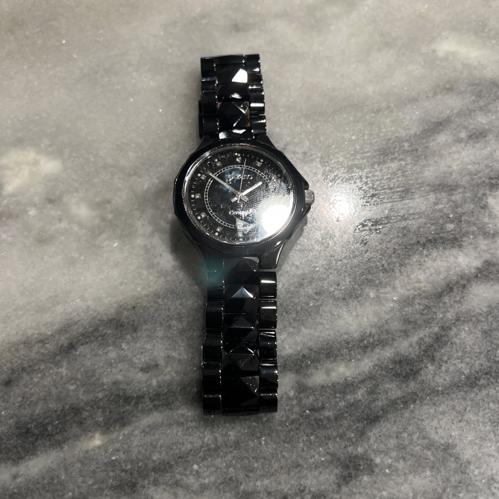 BOLZANO Men’s Black Ceramic Sapphire Crystal Quartz Watch