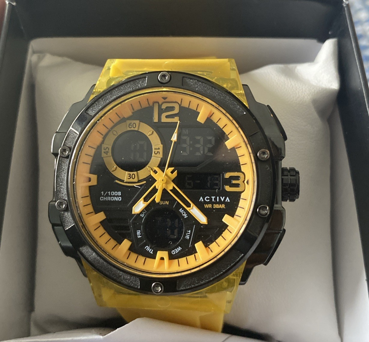 Activa Virtux X Invicta Digital Men’s Watch – 51mm. Yellow (ACW8118-001)