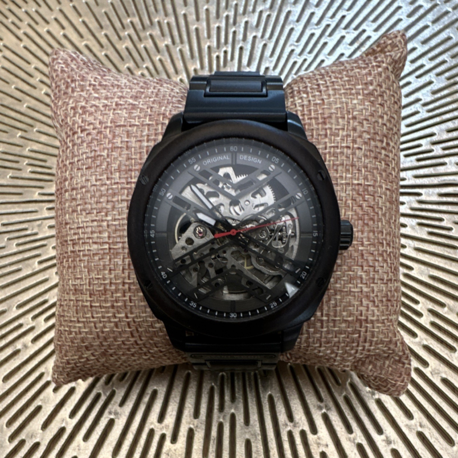 Avant Wood Black Skeleton Dial Automatic Mechanical Analog Wood Bracelet Watch