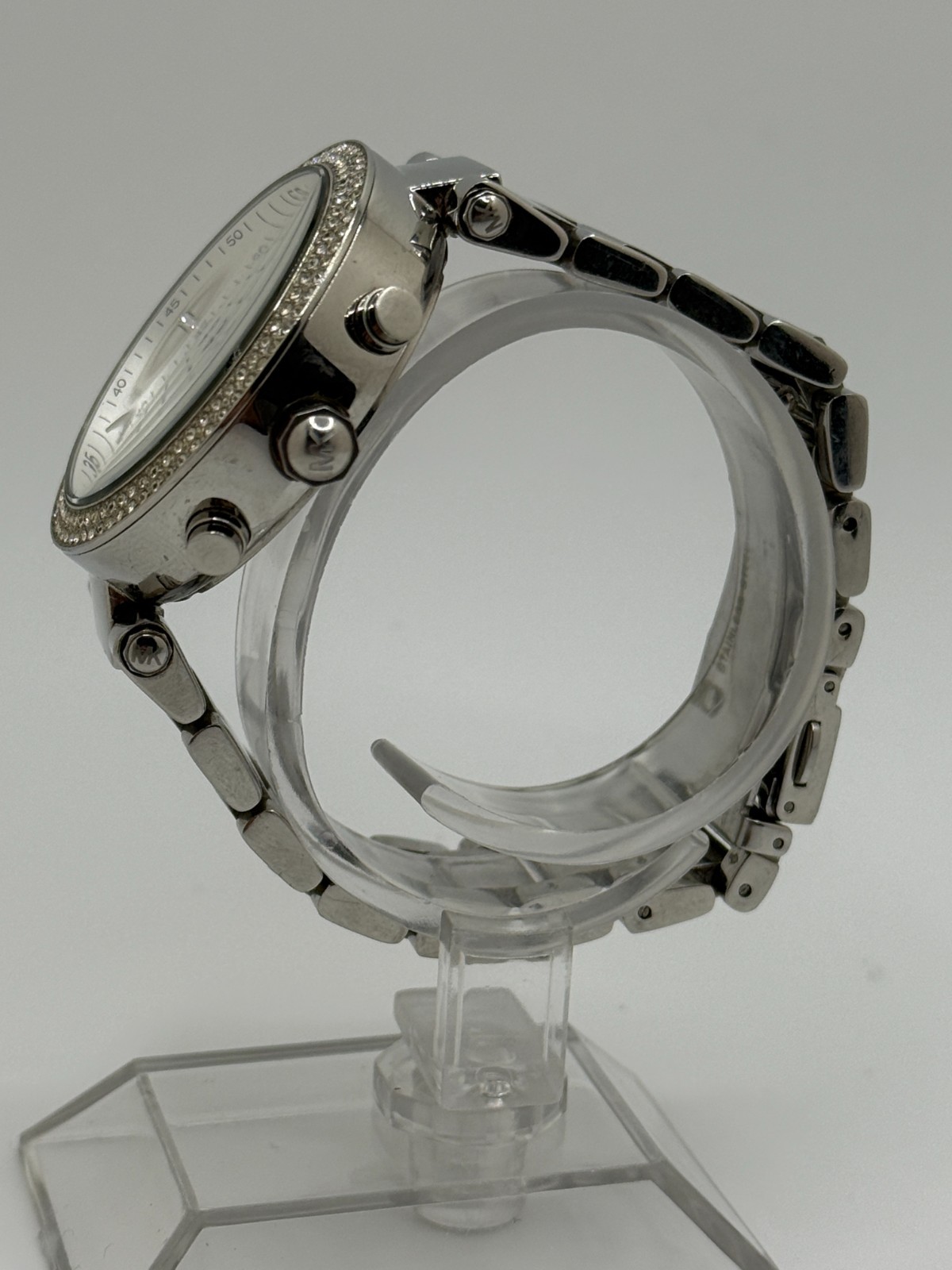 Michael Kors MK5353 Parker Chronograph Watch Women’s Silver PVC Stainless Steel