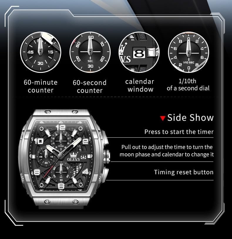 Luxury Men’s Chronograph Watch – Waterproof, Luminous & Stylish | Business Ready