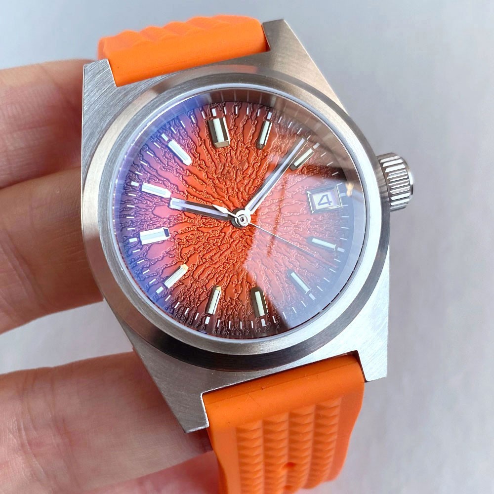 38mm Sapphire Glass NH35 Automatic 20ATM Square Watch Men Texture Face Multicolo