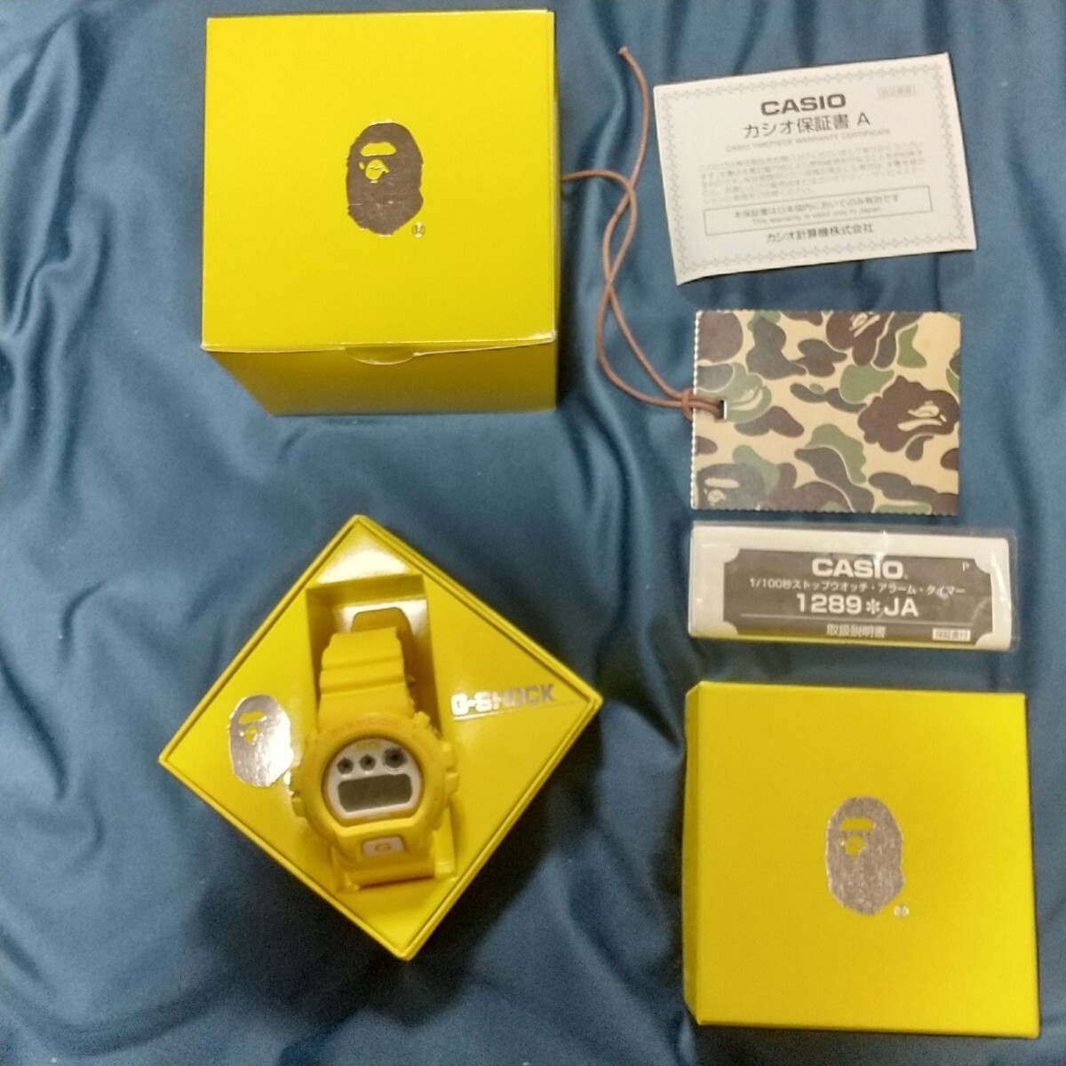 A BATHING APE G-Shock DW-6900 Yellow Wristwatch CASIO NEW