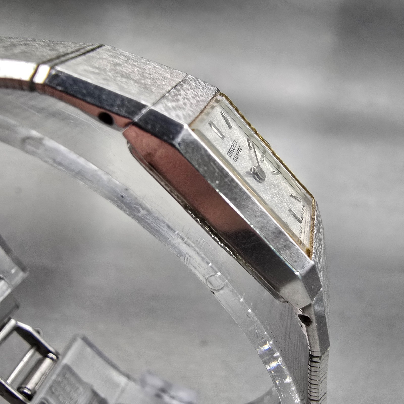 Seiko Watch Women 12mm Silver Dial Silver Tone Rectangle 2E20-5029 New Battery