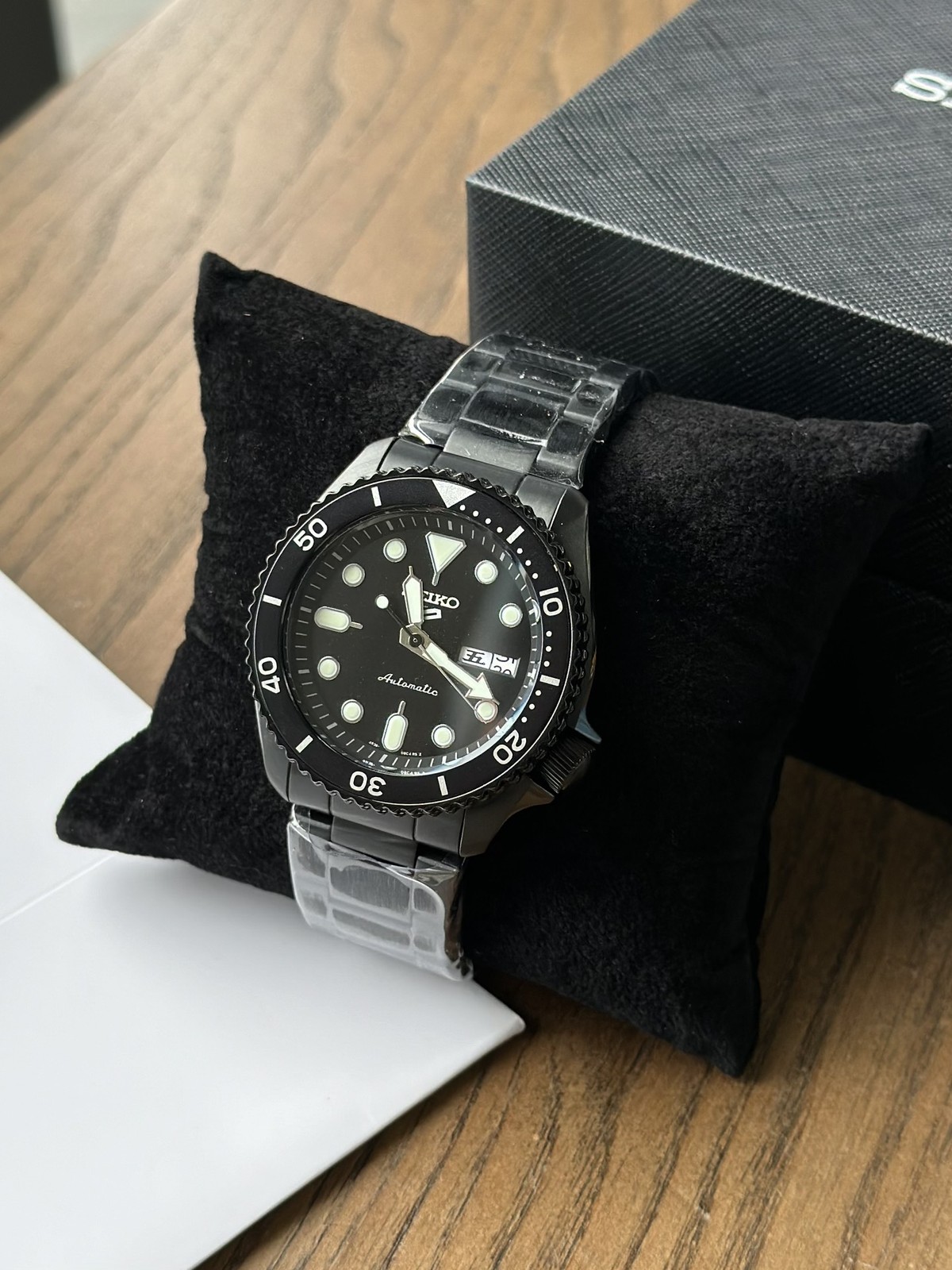 Seiko SRPD63K1 All Black Dial Automatic 5 Sports Men’s Dive Style Watch