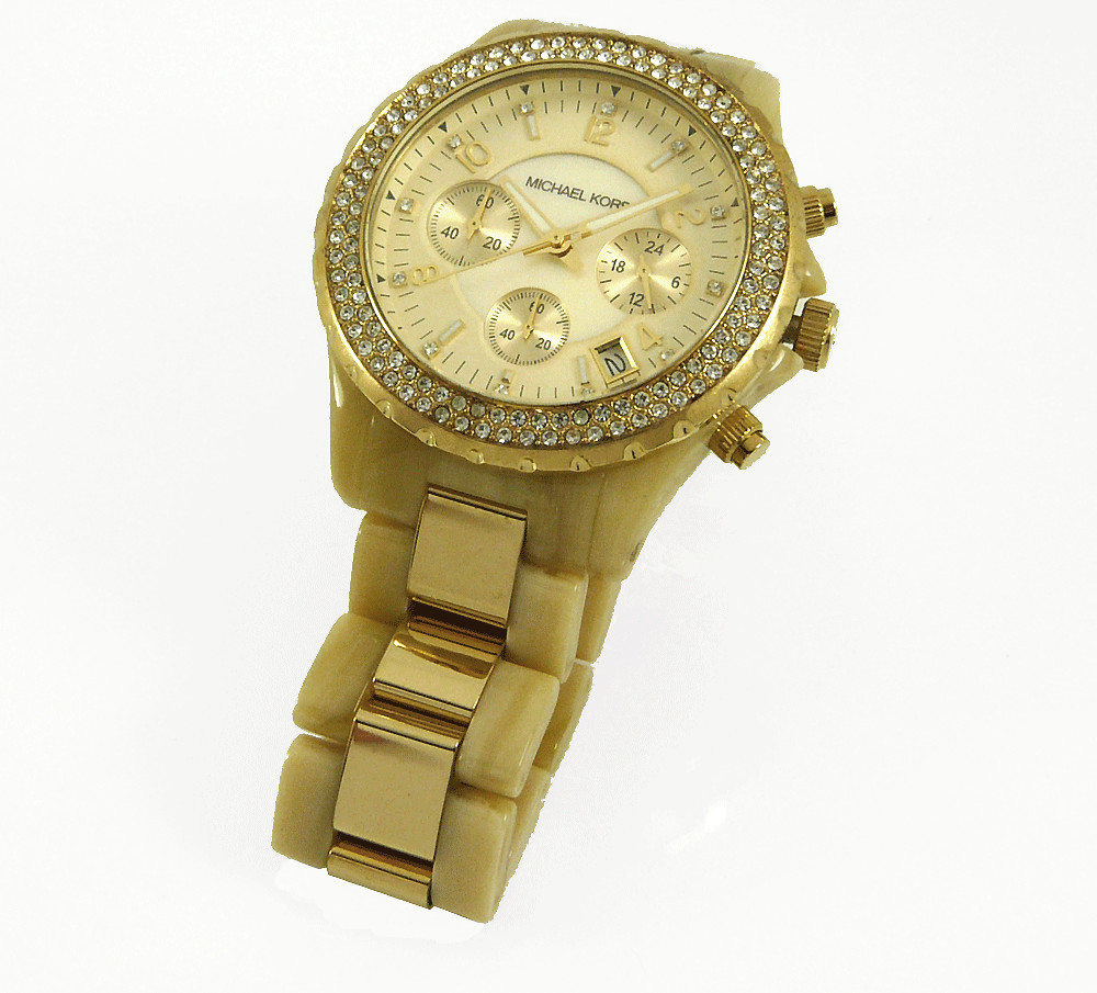 MICHAEL KORS MK8229 WOMEN CHRONOGRAPH ACRYLIC AND GOLD STAINLESS STEEL