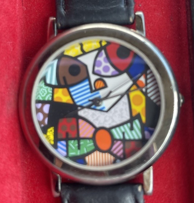 SUPER RARE 1993 ROMERO BRITTO “Big Eyes” Neo-Pop Art Watch 464/1500 Works Great