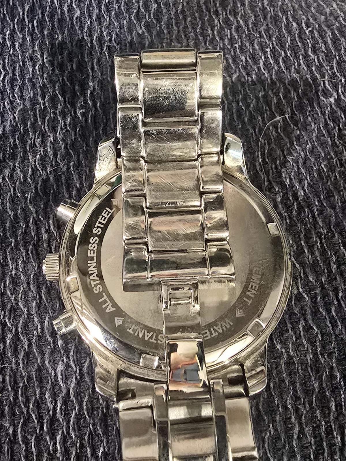 Silpada Watch Stainless Steel Silver CZ Baguettes Finishing Touch 41mm