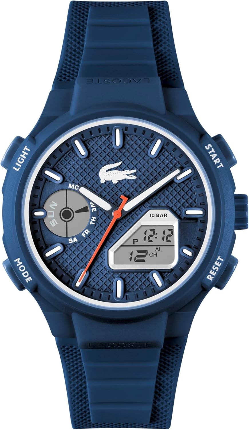 Lacoste LC33 Men’S Analog and Digital Movement Watch, Silicone Strap, Water Resi