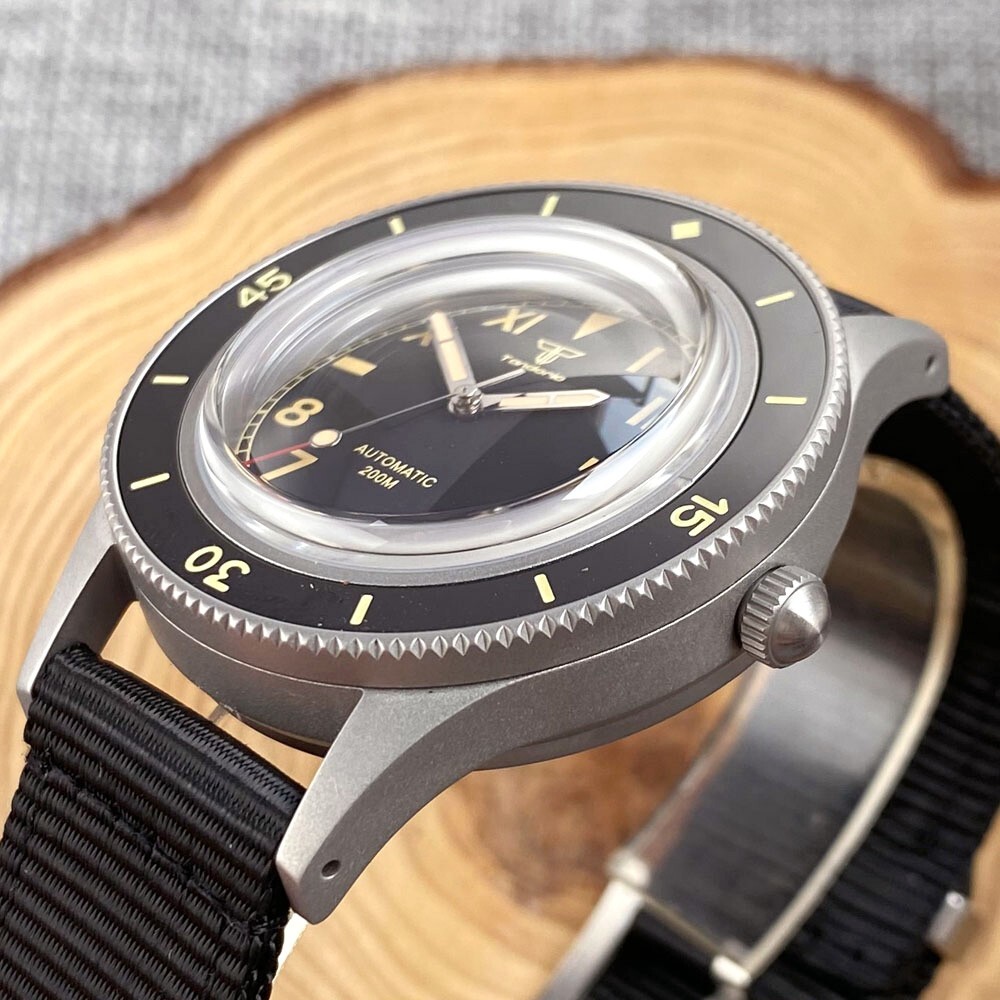 40mm Tandorio 50-Fathoms Retro Watch For Men NH35A Automatic 200m WR Sapphire