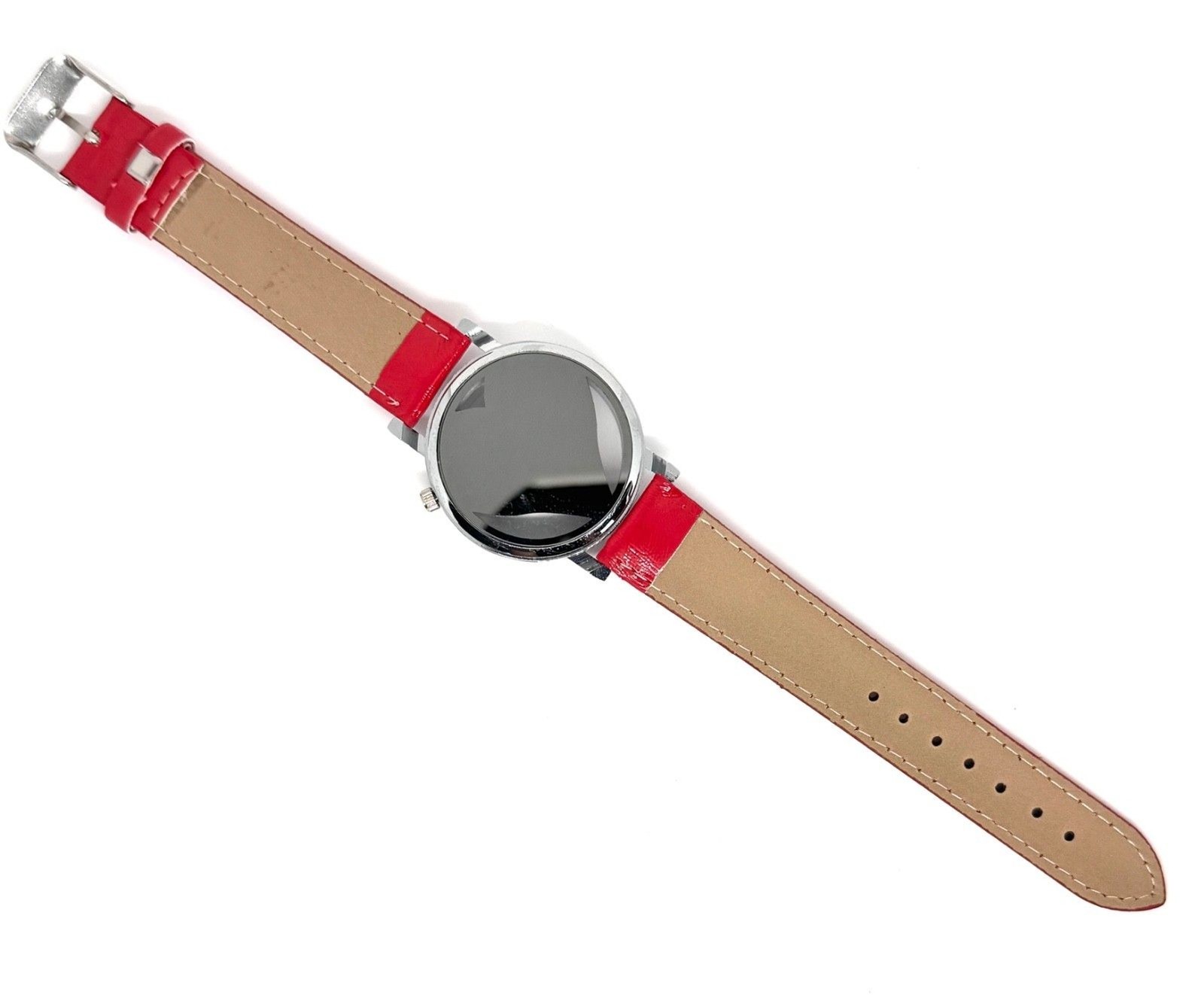 Red Heart Ladies Watch Silver Face Red Band #1125
