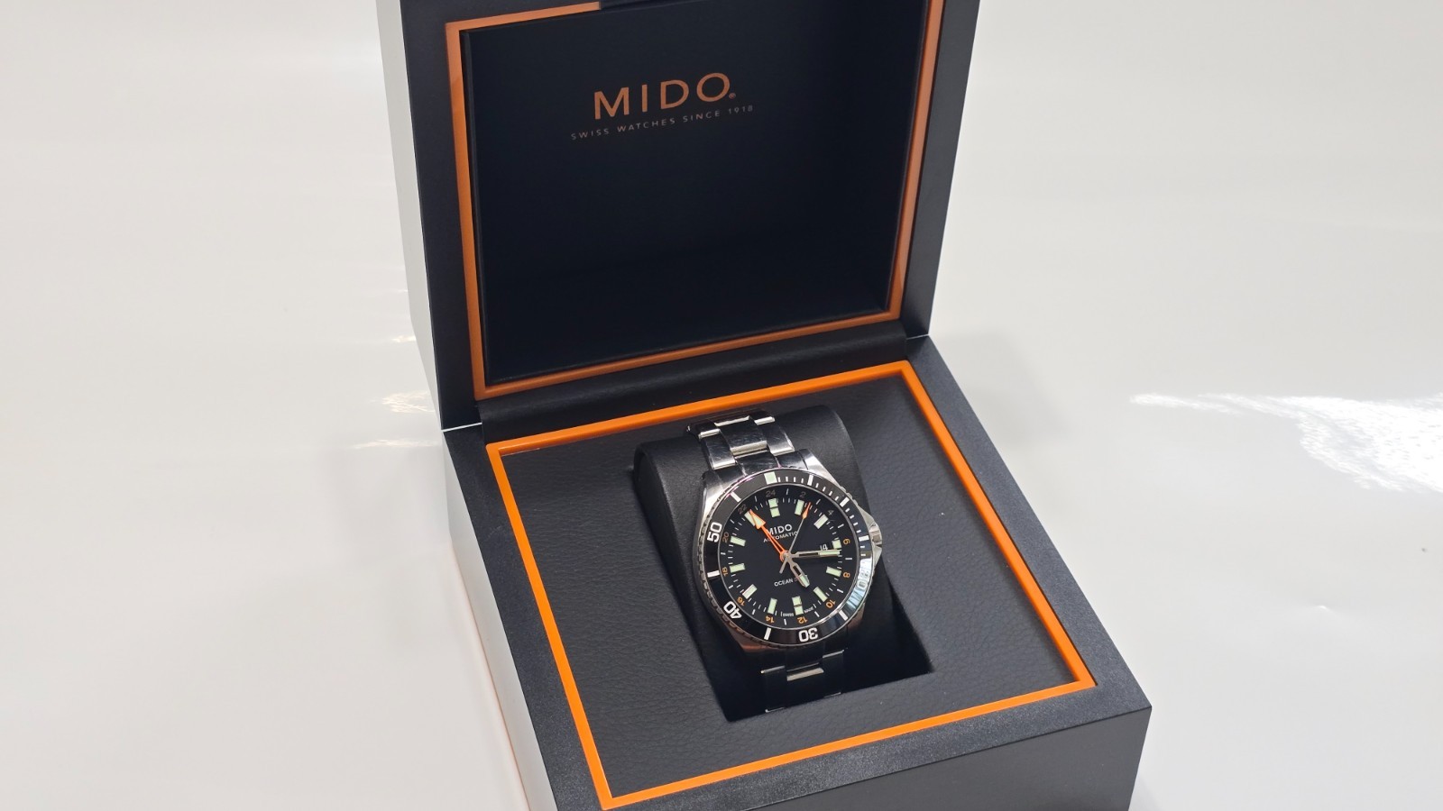 Mido Men’s Swiss Automatic Ocean Star GMT Stainless Steel Bracelet Watch 44mm